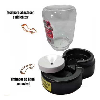 Bebedouro Cachorro Shitzu S/molhar Os Pelos+comedouro 02l+03