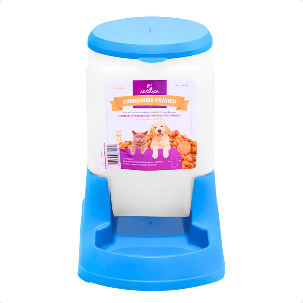 Comedouro Automatico Cachorro Gato Prático 3 litros - Alvorada Azul