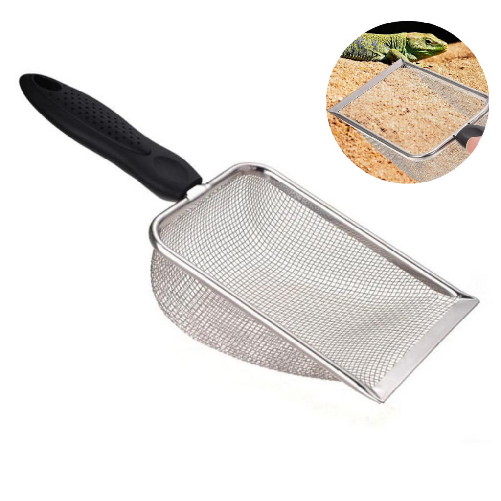 Pá Higiênica De Areia para Gatos Peneira Coletora Aço Inox