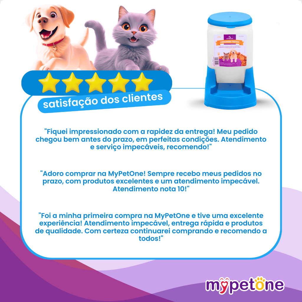 Comedouro Automatico Cachorro Gato Prático 3 litros - Alvorada Azul