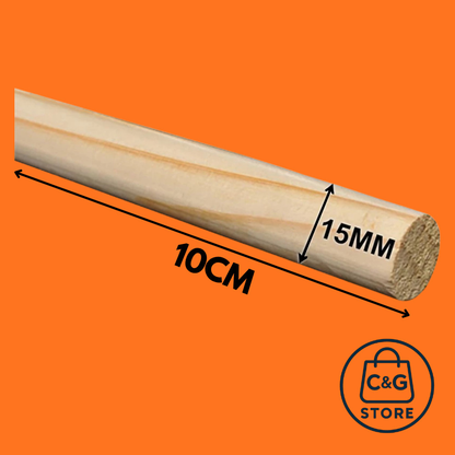Kit 10 Poleiros 15Mm Vareta Bastão Cabo Cavilha De Madeira Para Aves Artesanato Banner Bandeiras