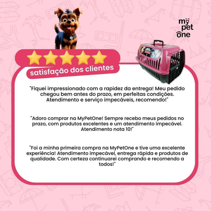 Caixa de Transporte Brinqpet Nº 3 Rosa para Cães e Gatos