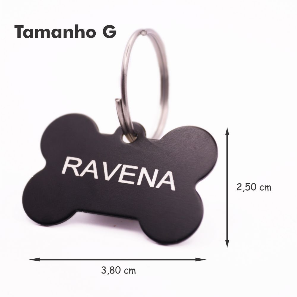 Coleira para Cães Yoo Pets com Plaquinha Gravada Nome e Telefone Sem Fecho