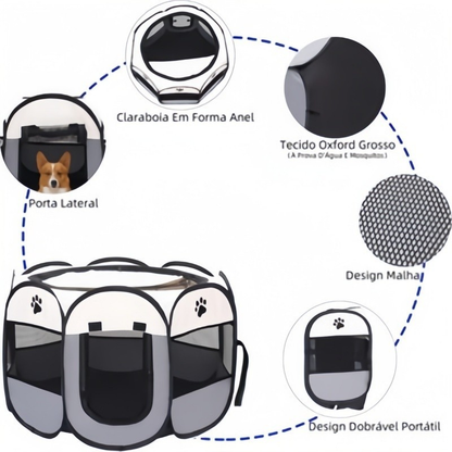 Casinha Para Pets Gatos Grande Dobrável Portátil Cercadinho Tenda 3 Cores Tecido Oxford