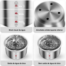 Fonte de Água Automática para Pets 2L em Aço Inoxidável Silenciosa com Janela de Nível para Gatos e Cães VITOR