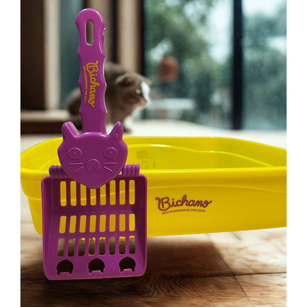 Pá Higiênica Bichano Para Gatos Peneira Coletora de Areia