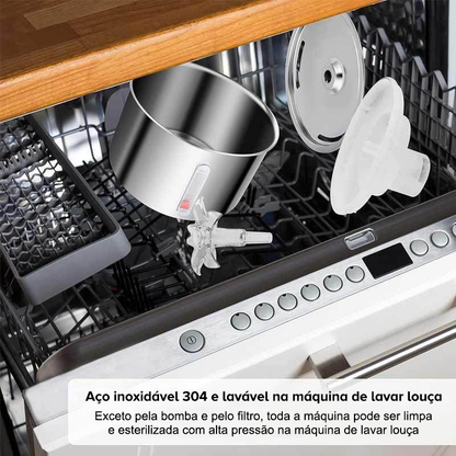 Fonte de Água Automática para Pets 2L em Aço Inoxidável Silenciosa com Janela de Nível para Gatos e Cães VITOR