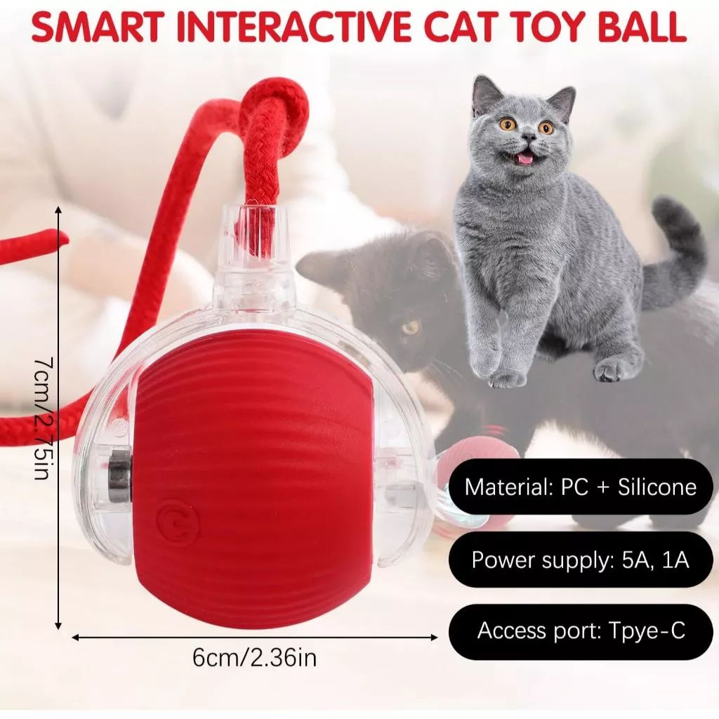 Bola De Brinquedo Elétrica Interativa Para Gatos , Super Drive , Rolante Sensor De Ativação De Movimento , Gatinho Anima
